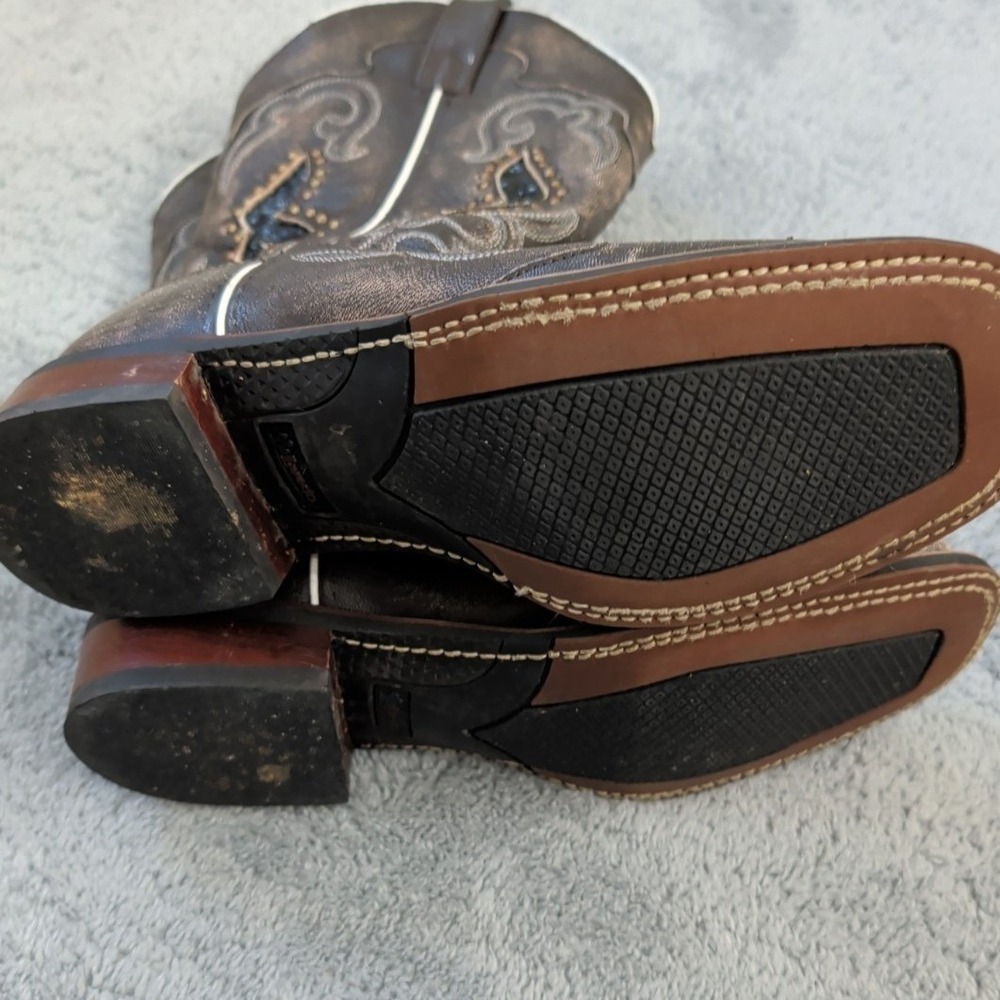 Laredo Women's Spellbound Goat Skin Boots Size 9.5 Square Toe Distressed Black - Picture 9 of 9